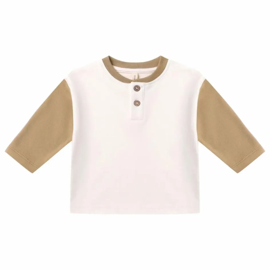 Best Quincy Mae T-shirt Henley Coton Bio | Ivoire