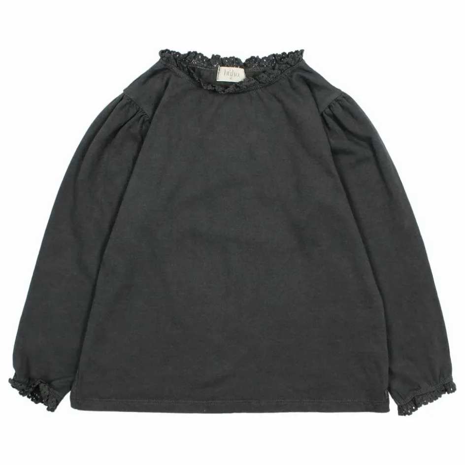 Clearance Búho T-shirt Lace Coton Bio | Gris anthracite