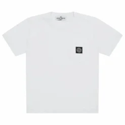 Discount Stone Island T-shirt Logo Poitrine | Blanc