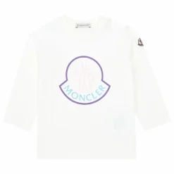 Online Moncler T-shirt Manches Longues Logo | Ecru
