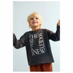 Online the new society T-shirt Manches Longues Oscar Coton Bio | Noir