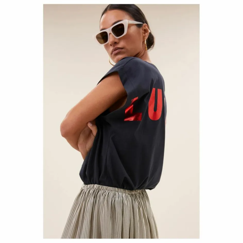 Sale By Bar T-shirt Manson Lucky Coton Bio | Bleu nuit