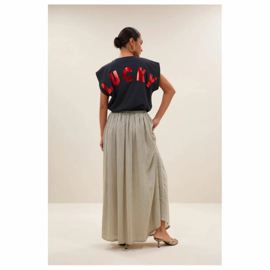 Sale By Bar T-shirt Manson Lucky Coton Bio | Bleu nuit