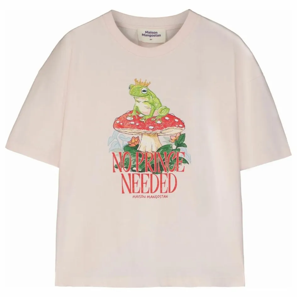 Sale Maison Mangostan T-shirt No Prince Coton Bio | Rose pâle