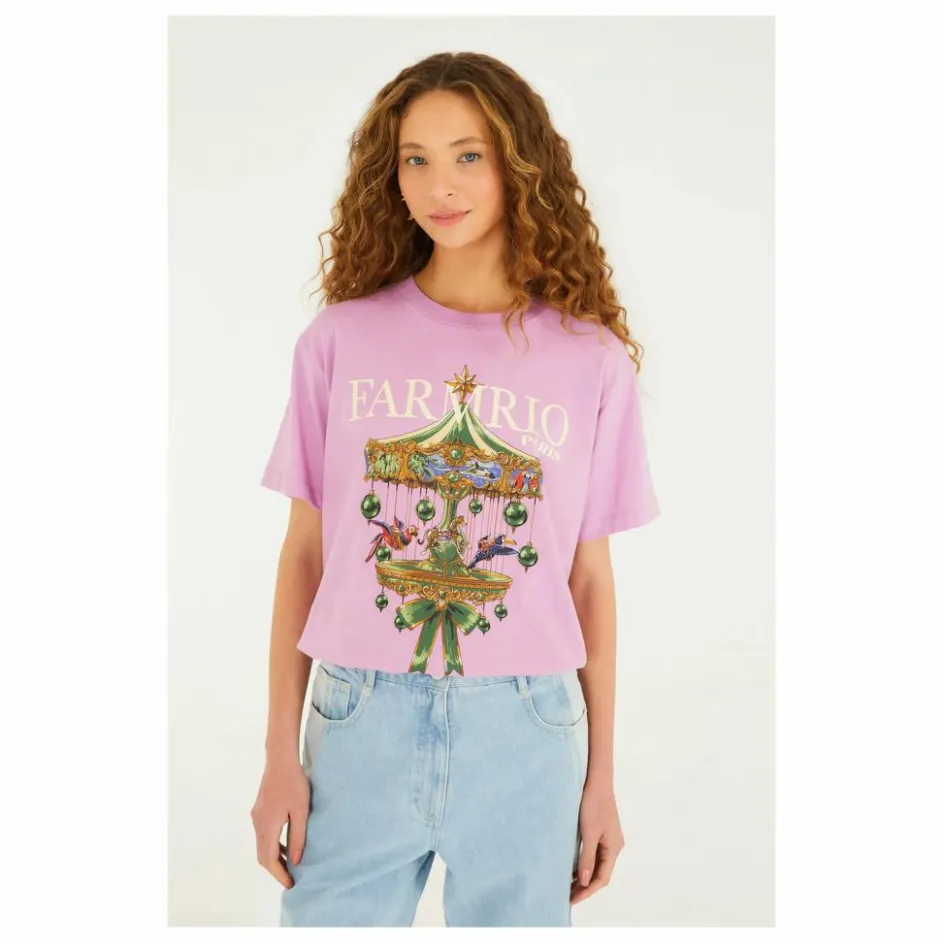 Farm Rio T-shirt Paris Carousel | Lilas|Femme Tee-Shirts, Polos