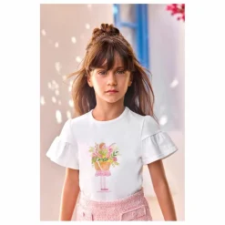 Sale Tartine et Chocolat T-shirt Perles Bouquet de Fleurs | Jaune