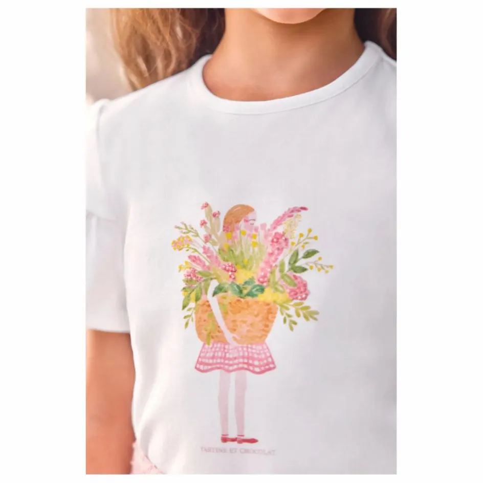 Sale Tartine et Chocolat T-shirt Perles Bouquet de Fleurs | Jaune