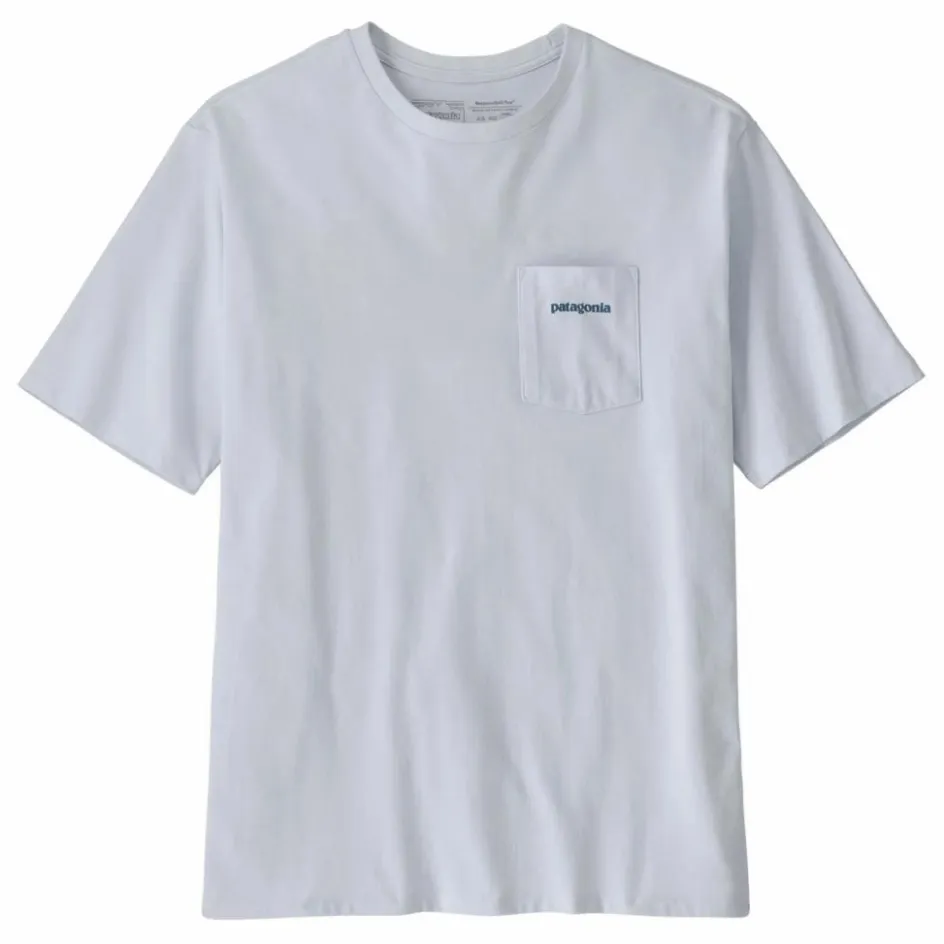 New Patagonia T-shirt Poche Boardshort Logo Recyclé | Bleu Clair