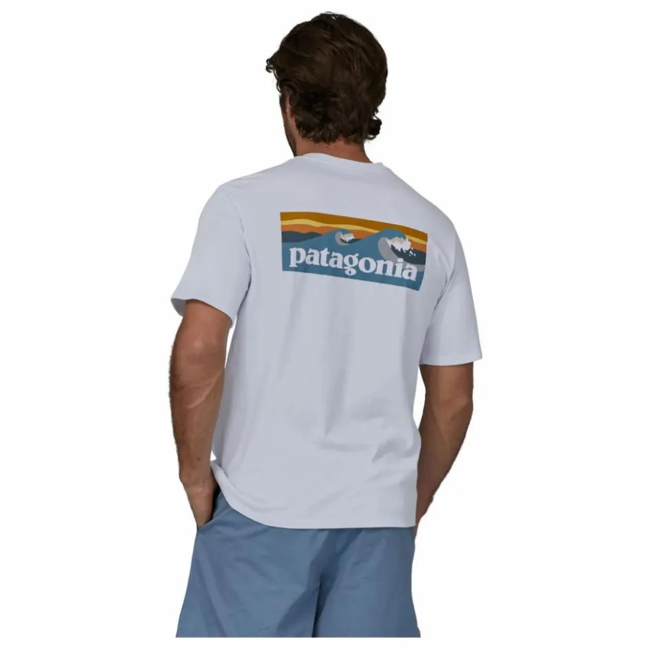 New Patagonia T-shirt Poche Boardshort Logo Recyclé | Bleu Clair