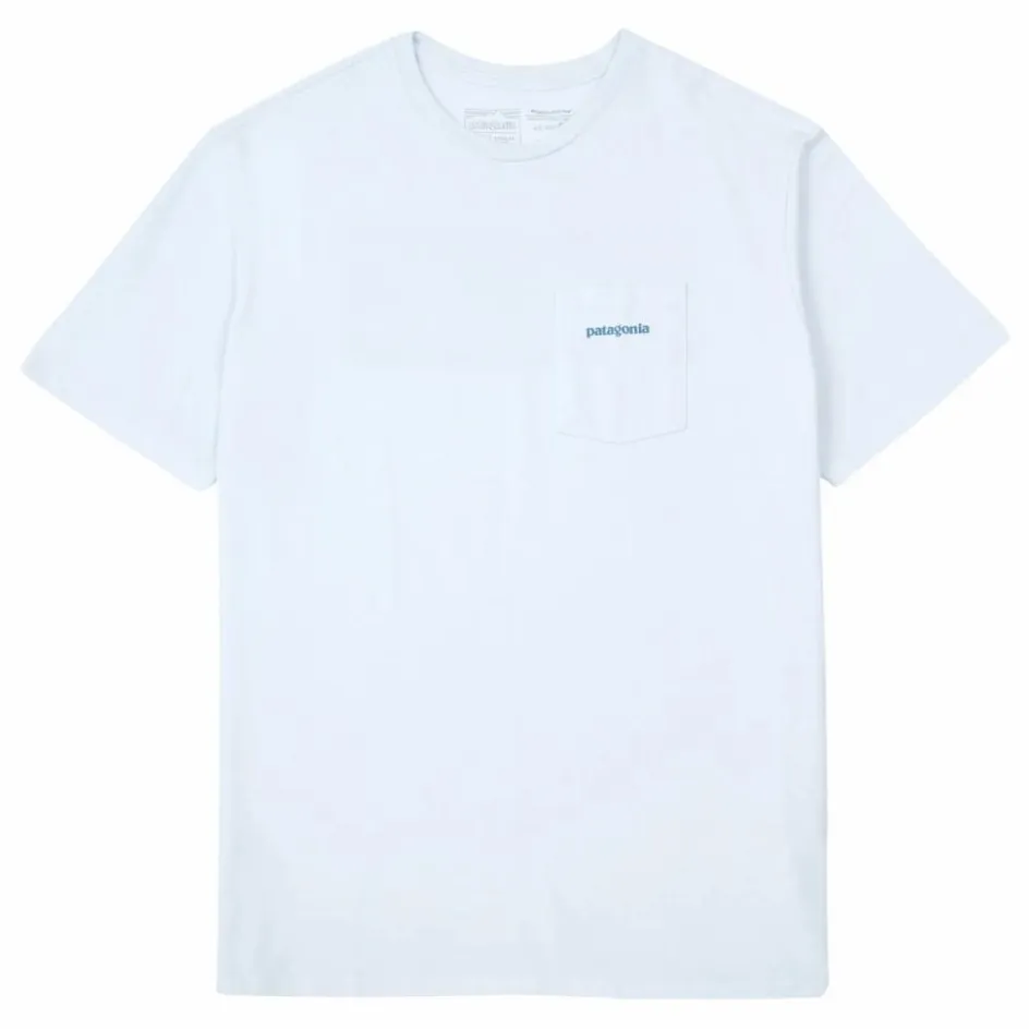 New Patagonia T-shirt Poche Boardshort Logo Recyclé | Bleu Clair