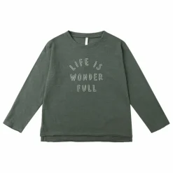 New Rylee + Cru T-shirt Raw Edge | Vert de gris