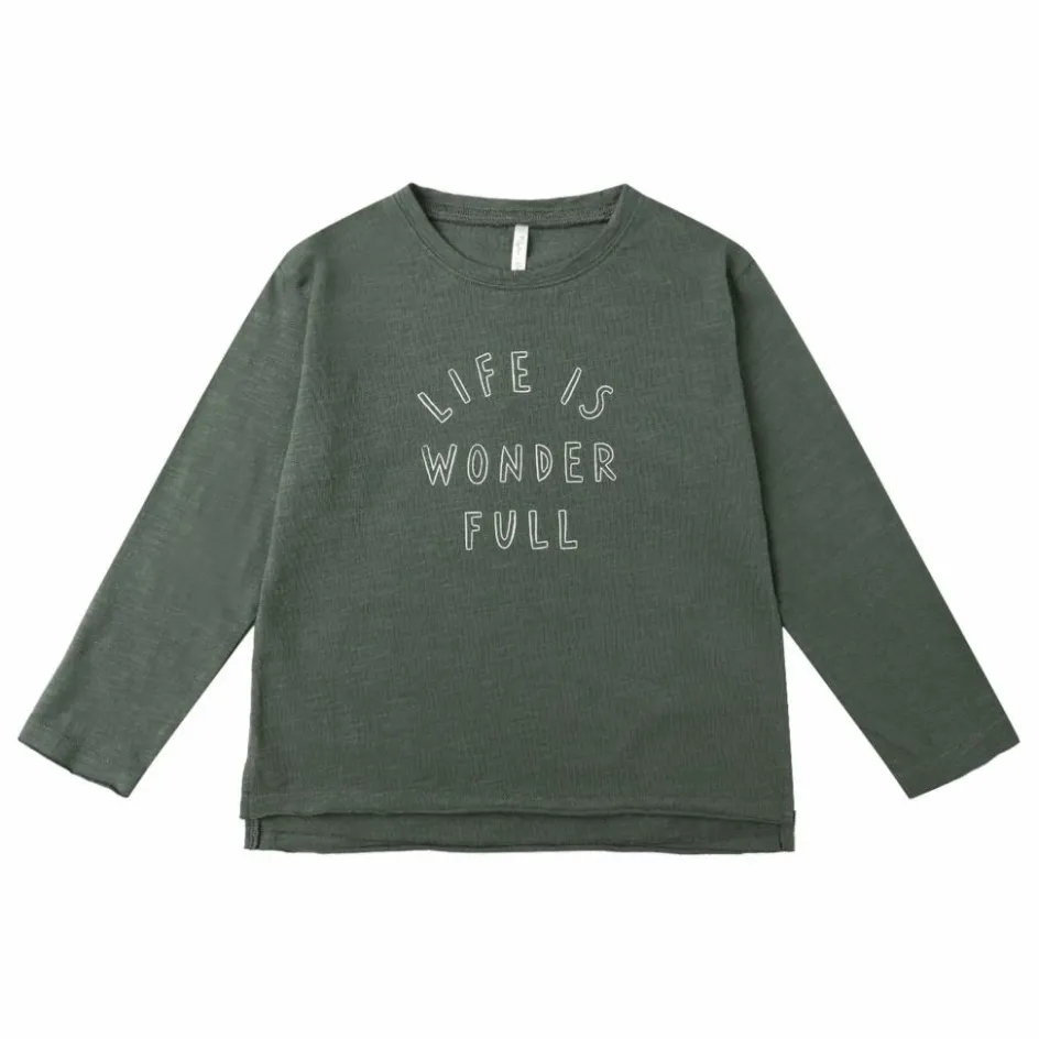 New Rylee + Cru T-shirt Raw Edge | Vert de gris