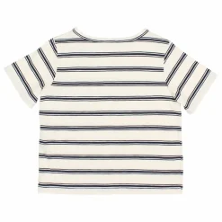 Discount Búho T-shirt Rayures Coton Bio | Bleu nuit