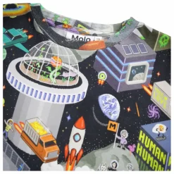 Best Molo T-shirt Rodney Pixel Space Coton Bio | Noir