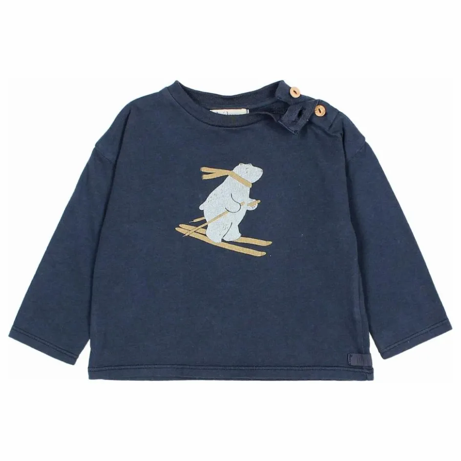 Outlet Búho T-shirt Ski Coton Bio | Bleu marine