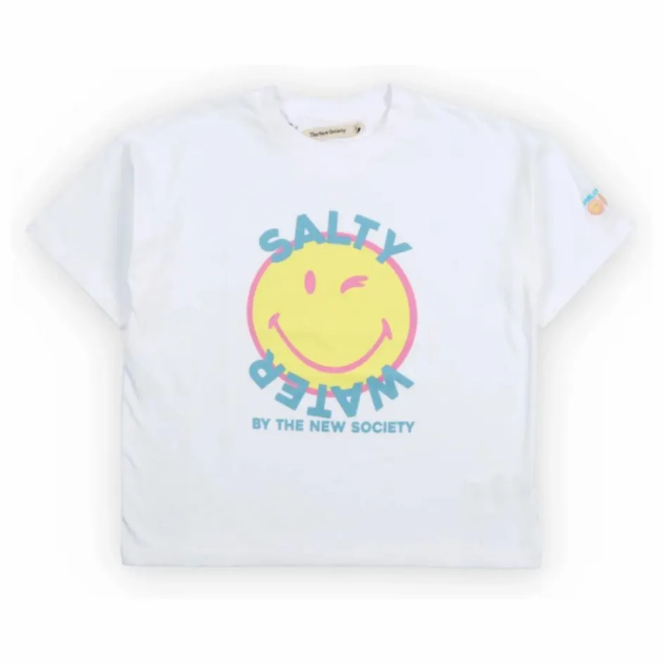 Best the new society T-shirt Smiley | Blanc