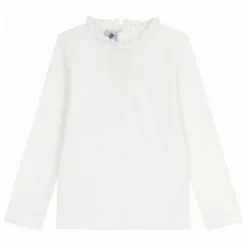 Enfant Petit Bateau Blouses, T-Shirts*T-shirt Uni Col Volants Coton Bio |