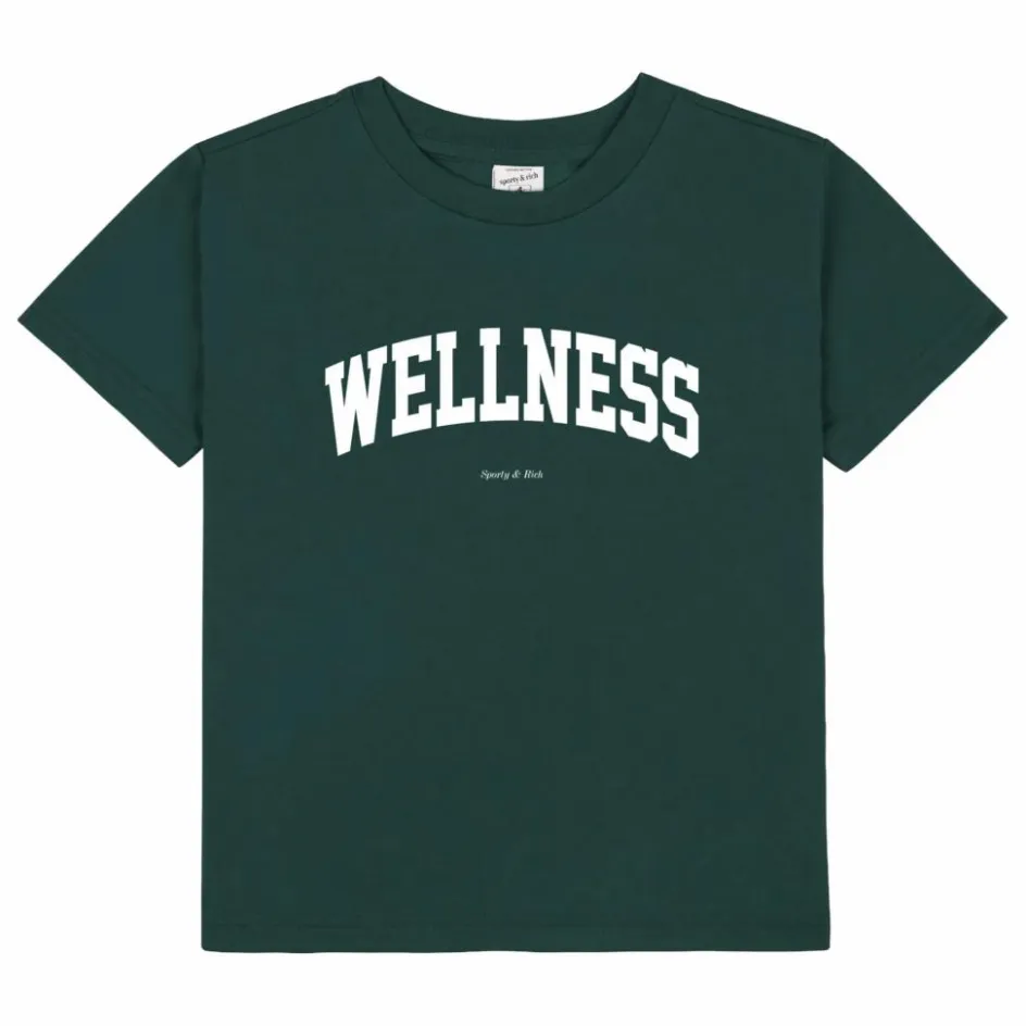 Outlet Sporty & Rich T-shirt Wellness Ivy Coton Recyclé | Vert foncé
