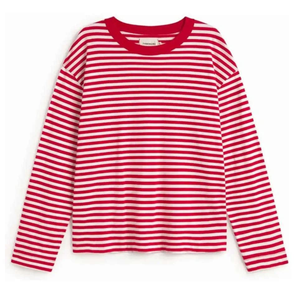 Clearance Thinking Mu T-shirt Willy Emily R Rayé Coton Bio | Rouge