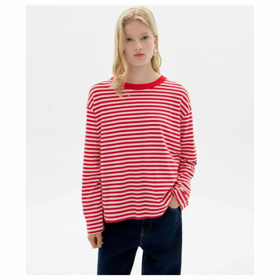 Clearance Thinking Mu T-shirt Willy Emily R Rayé Coton Bio | Rouge