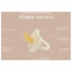 Hevea Tétines physiologiques en caoutchouc naturel - Lot de 2 || Tétines|Puériculture
