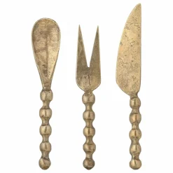 New Bloomingville Ustensiles à fromage Haolin - Set de 3 | Laiton