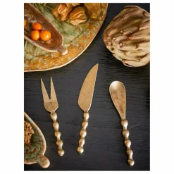New Bloomingville Ustensiles à fromage Haolin - Set de 3 | Laiton