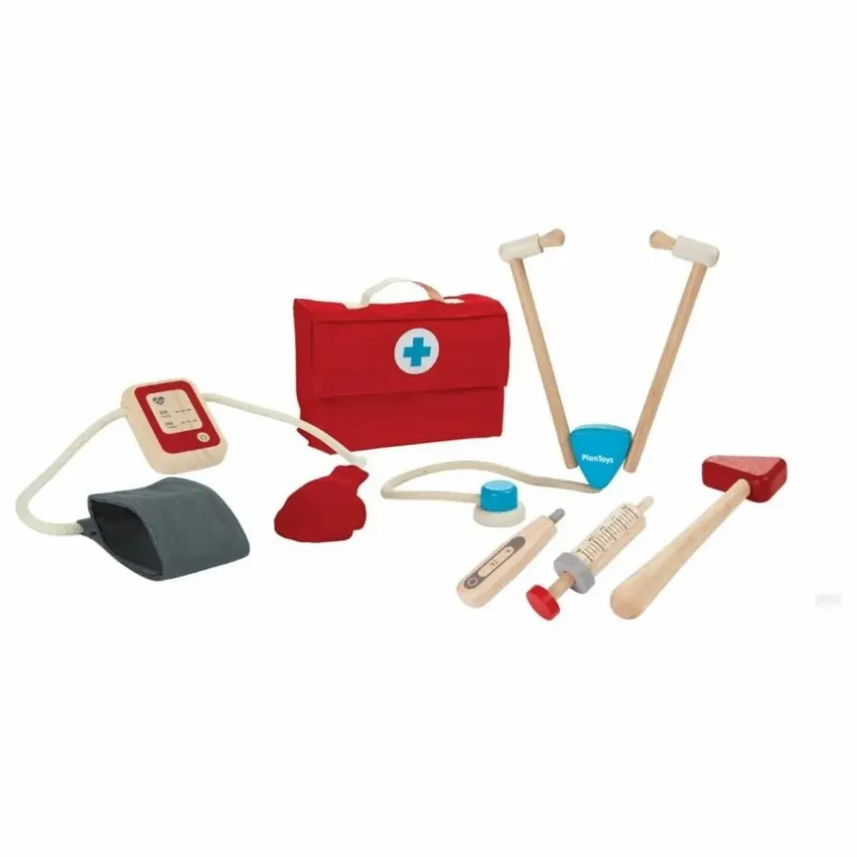 Discount Plan Toys Valise de docteur et ses accessoires en bois Multicolore