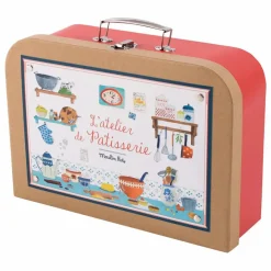 New Moulin Roty Valise pâtisserie - Set de 11 accessoires | Rouge