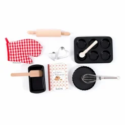 New Moulin Roty Valise pâtisserie - Set de 11 accessoires | Rouge