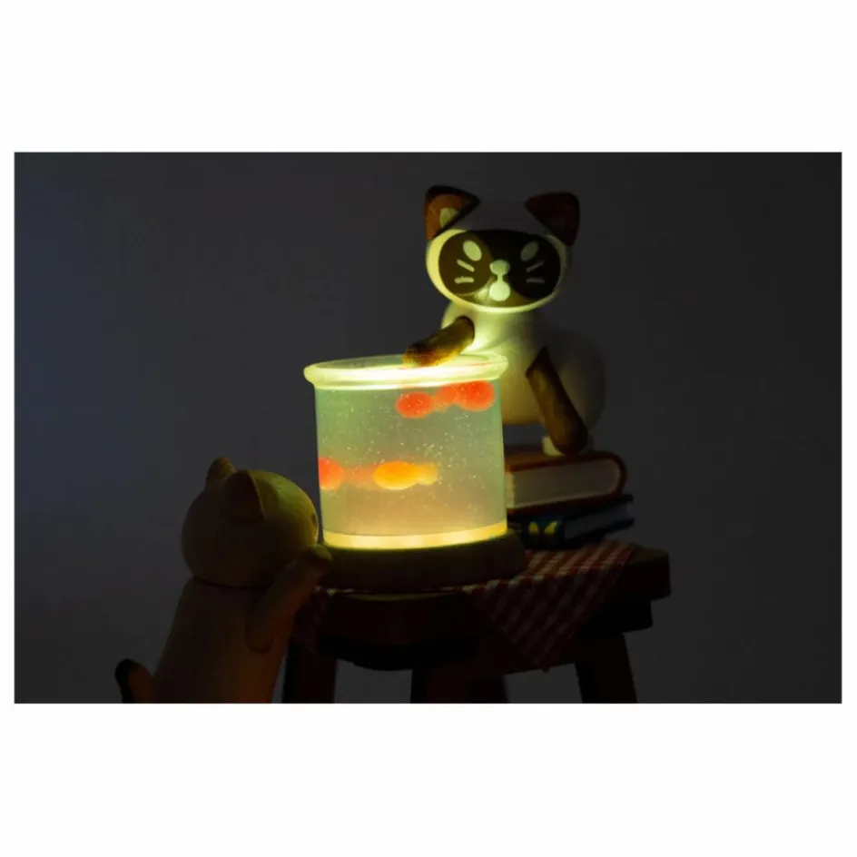 Sale Wooderful life Veilleuse Chat et Poisson Multicolore