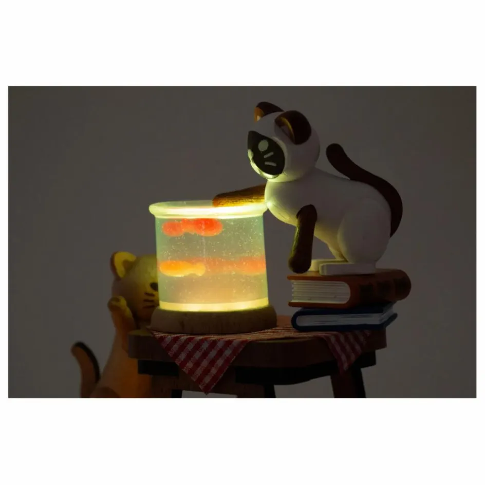 Sale Wooderful life Veilleuse Chat et Poisson Multicolore