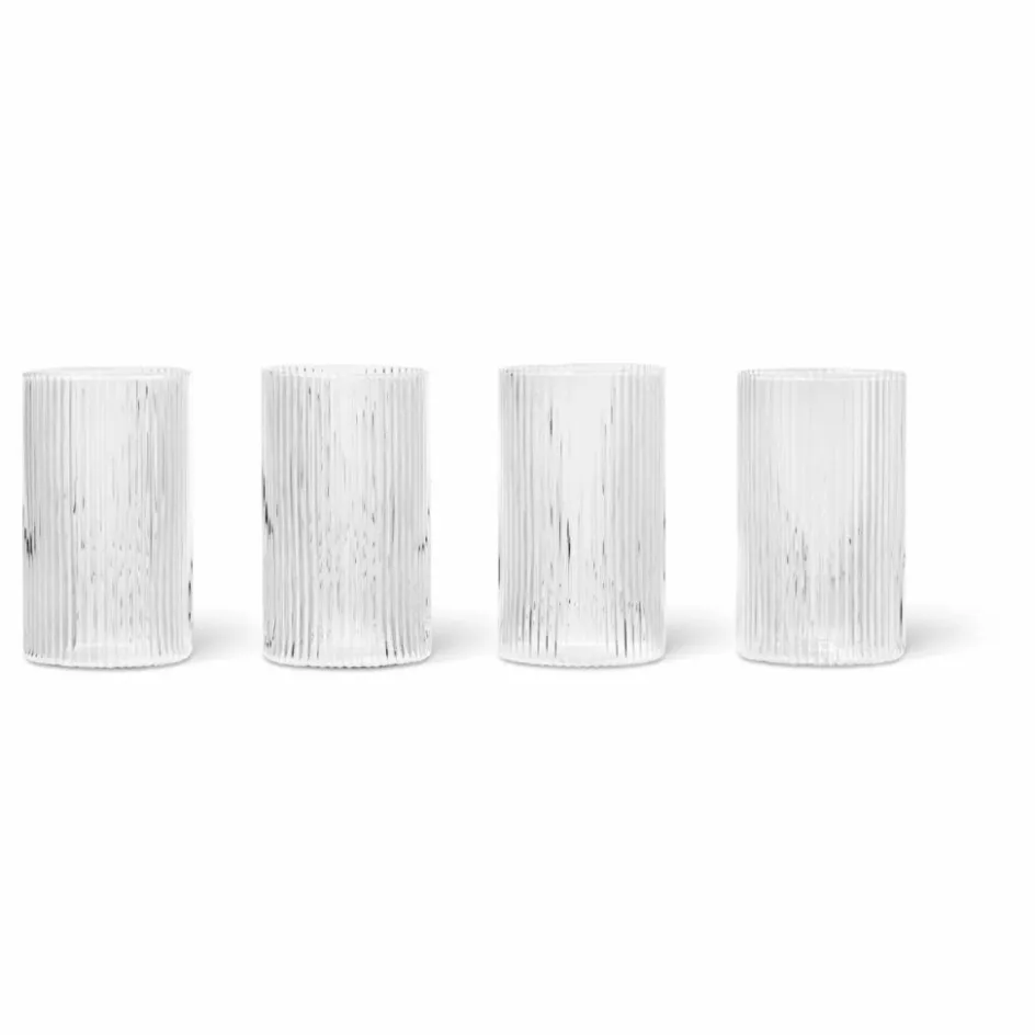 Sale Ferm Living Verres Ripple - Set de 4 Transparent