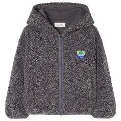 Sale American Vintage Veste Capuche Façon Sherpa Hoktown | Gris anthracite chiné