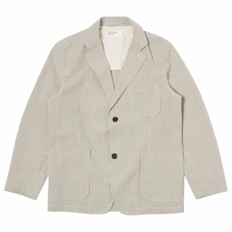 Universal Works Veste Derby Rayures ||Homme Doudounes, Parkas, Vestes