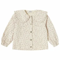 Online Tocoto Vintage Veste en Jean Fleurs | Crème