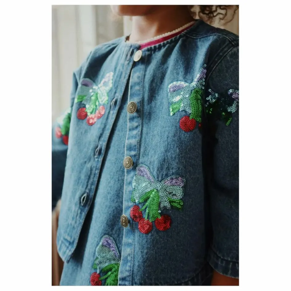 Konges Sløjd Veste en Jean Sequins Magot Coton Bio ||Enfant Manteaux, Blousons