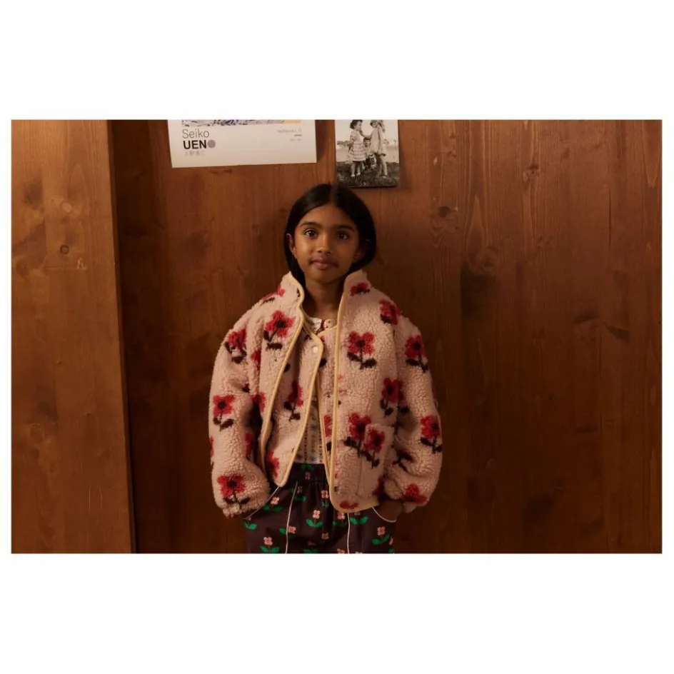 Enfant Hello Simone Manteaux, Blousons*Veste Façon Sherpa Bear Fleurie |