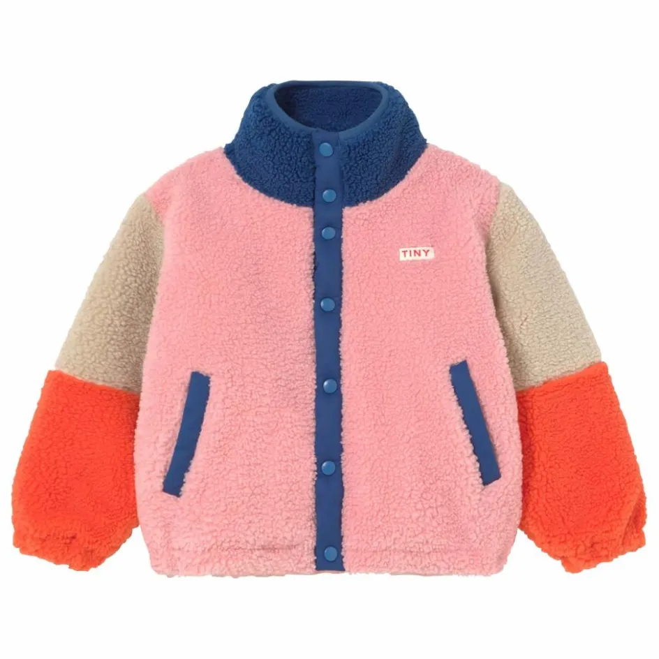 Tinycottons Veste Façon Sherpa Colorblock ||Enfant Manteaux, Blousons
