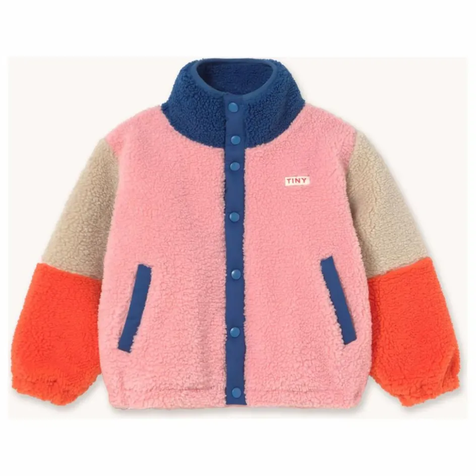 Tinycottons Veste Façon Sherpa Colorblock ||Enfant Manteaux, Blousons