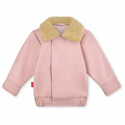 Hot Fille Garçon Veste Hold Ya Horses Col Sherpa Cuir | Rose pâle