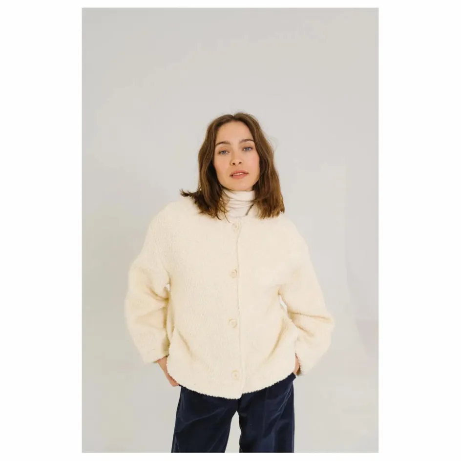 Online Sacrécoeur Veste Jay Bouclette Laine Vierge | Blanc
