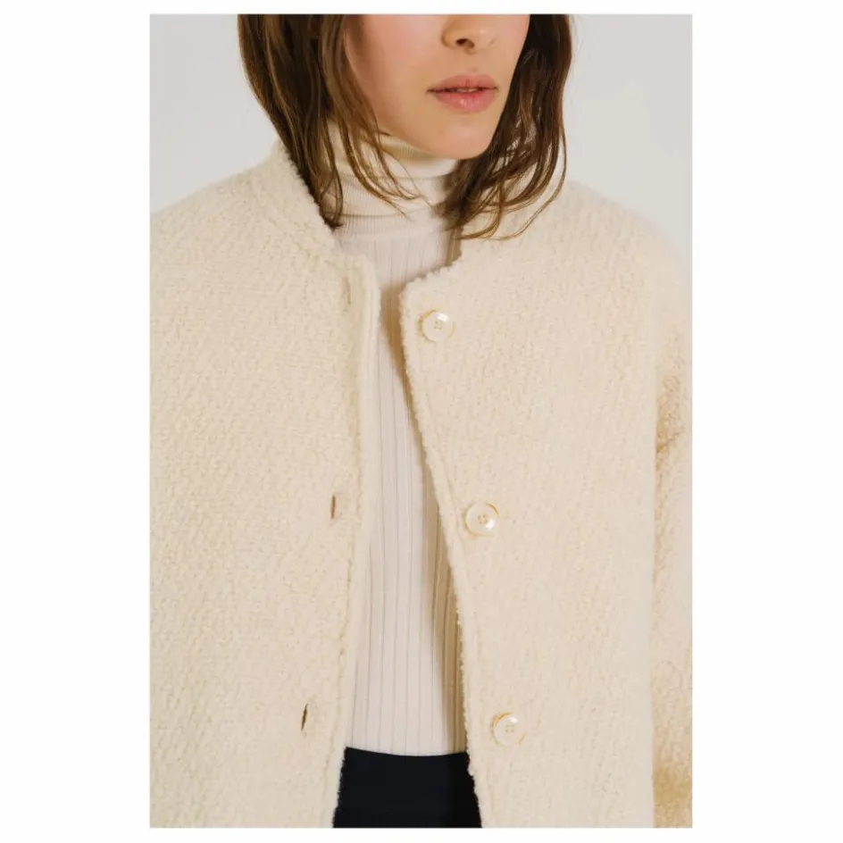 Online Sacrécoeur Veste Jay Bouclette Laine Vierge | Blanc