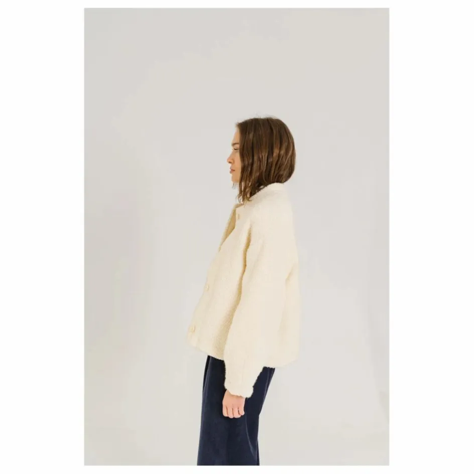 Online Sacrécoeur Veste Jay Bouclette Laine Vierge | Blanc
