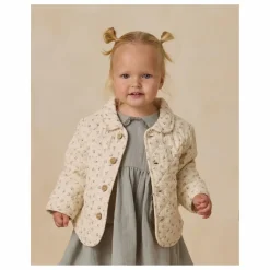 New Quincy Mae Veste Matelassée Fleurie Gaze de Coton Bio | Ecru