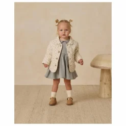 New Quincy Mae Veste Matelassée Fleurie Gaze de Coton Bio | Ecru