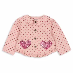 Outlet Konges Sløjd Veste Nola Cœurs Coton Bio | Rose