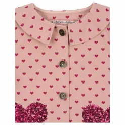 Outlet Konges Sløjd Veste Nola Cœurs Coton Bio | Rose