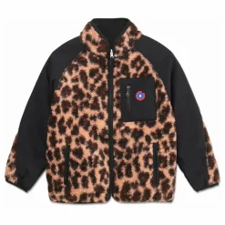 New Flotte Veste Polaire Réversible Monceau Léopard Fibres Recyclées | Noir