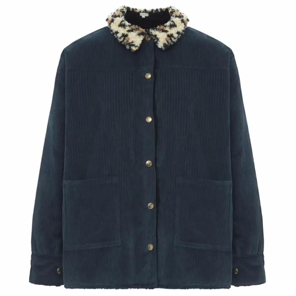 Clearance Veste Réversible Coton Velours Côtelé Brune - Collection Femme | Femme Vestes, Blousons